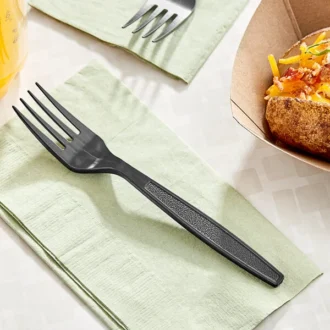 7" BLACK EXTRA HEAVY WEIGHT PLASTIC FORK