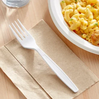 7" WHITE EXTRA HEAVY WEIGHT PLASTIC FORK