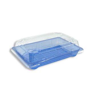 BLUE PET SUSHI CONTAINER WITH LID