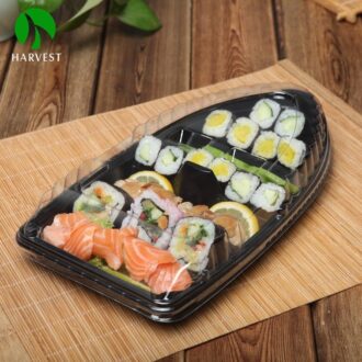 BOAT-SHAPED SUSHI TRAY BLACK