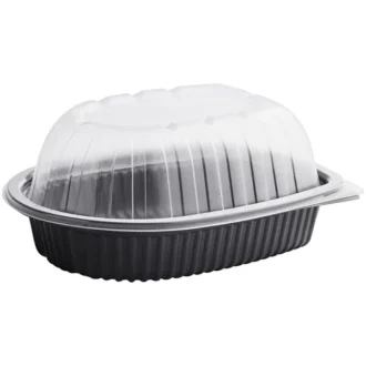 PLASTIC CHICKEN ROASTER CONTAINER WITH DOME LID