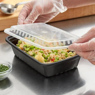 PLASTIC FOOD CONTAINER WITH LID
